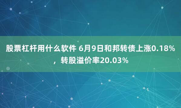 股票杠杆用什么软件 6月9日和邦转债上涨0.18%，转股溢价率20.03%