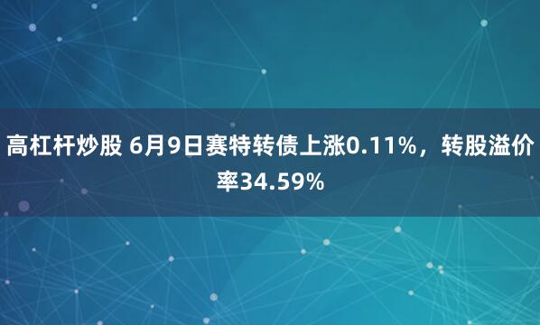 高杠杆炒股 6月9日赛特转债上涨0.11%，转股溢价率34.59%